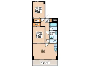 グランドコーポ住之江【1階】の間取り