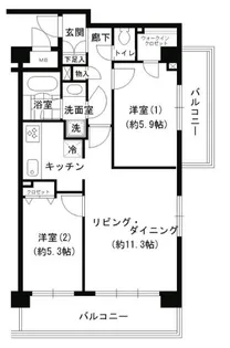 ソルヴェールレジデンス【1階】の間取り