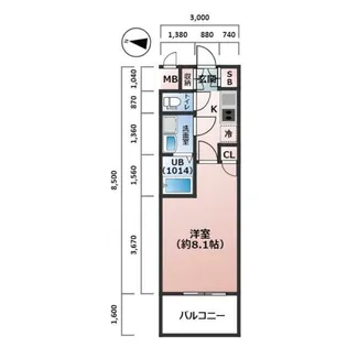 コスモ梅田WEST【2階】の間取り