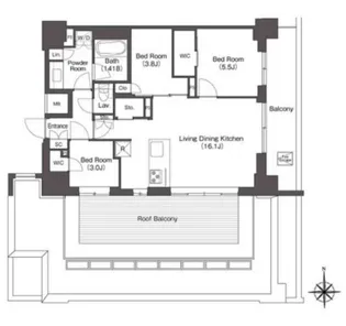 コンフォリア東新宿【14階】の間取り