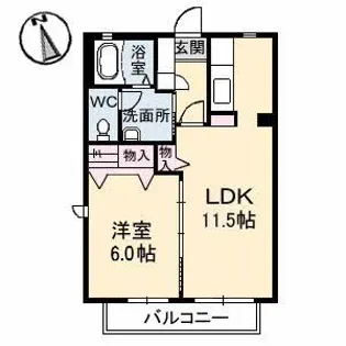 コンフォール椿高下 B棟【1階】の間取り