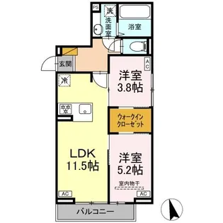 D-SOLACE津田沼 II【2階】の間取り