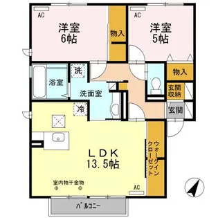グリッター ヴィヴィ A【1階】の間取り
