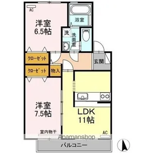 コスモタウンA【2階】の間取り