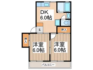 コ-ポイシイB【2階】の間取り