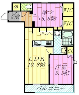 クレドボヌール【2階】の間取り