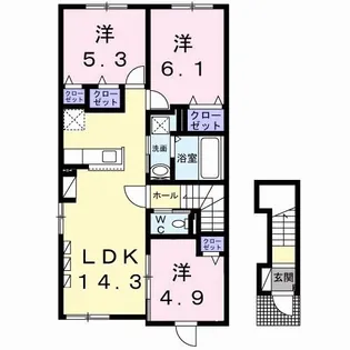 サンブローテ【2階】の間取り
