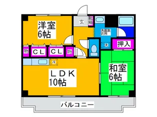 ラ・シ-ヌ恵我之荘【3階】の間取り
