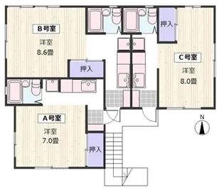 ジュネス栗田【2階】の間取り