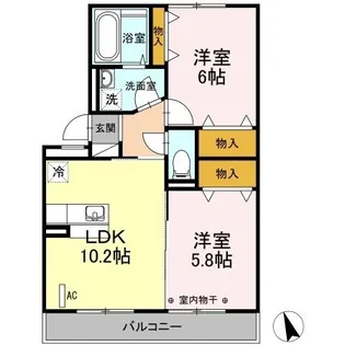 ウィンザー大槻 A【3階】の間取り