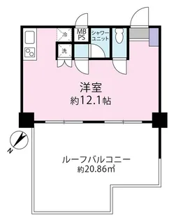 洗足ミナミプラザ【7階】の間取り