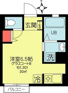 グラスコートB【1階】の間取り