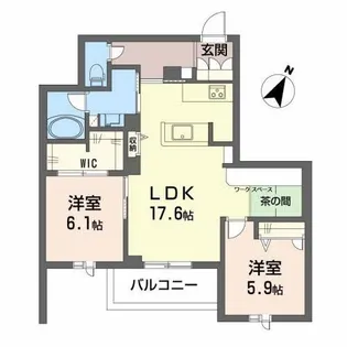 Crestieq Nakada(クレスティーク ナカダ)【3階】の間取り