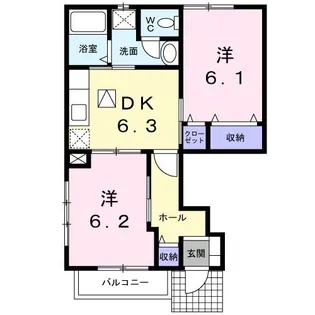 アフロディーテC【1階】の間取り