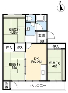 UR鈴蘭台第一【3階】の間取り
