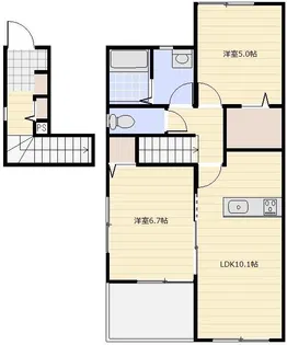 ヒルズあたごB【2階】の間取り