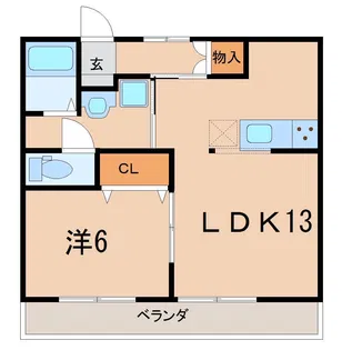 ピーチハイツA(伊達)【2階】の間取り