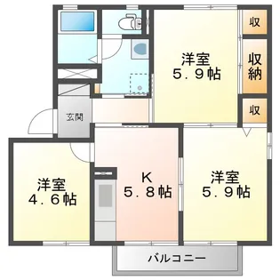 ルミエール777 B【2階】の間取り