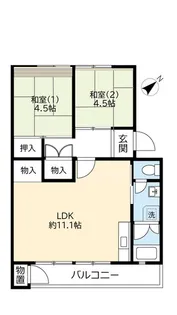 UR新多聞【2階】の間取り