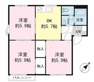 リバーサイド中島A【2階】の間取り