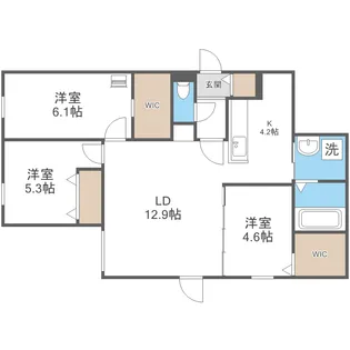 Livease Yamanote【1階】の間取り