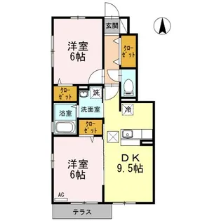 福島県いわき市平北白土字宮前【アパート】の間取り