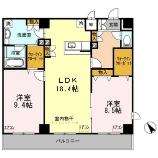 クレストスクエア【9階】の間取り