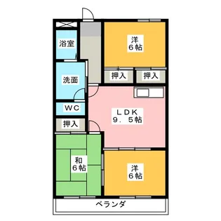 はら第2ハイツ【1階】の間取り
