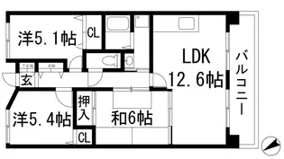 ルミエール多田【3階】の間取り