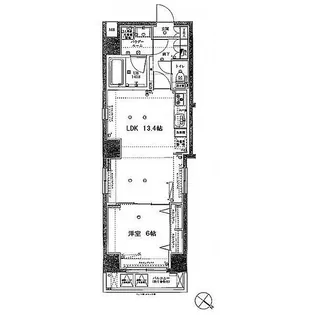 スパシエ日本橋エセンザ【4階】の間取り