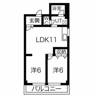 1LDKの間取り画像