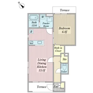 プルーシオスII【1階】の間取り