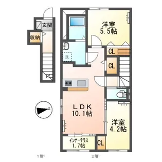 仮)スターテラスII多功【2階】の間取り