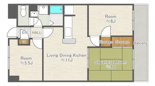 グリーンヒルミヤナガ【5階】の間取り