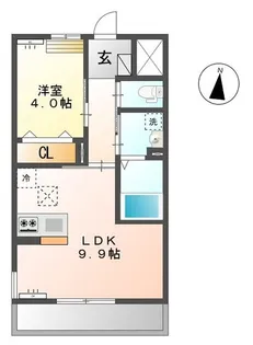 岡山県岡山市北区久米【アパート】の間取り