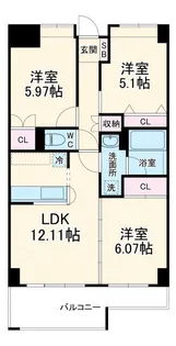 コスモリード本厚木【2階】の間取り