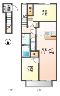 エスパシオ【2階】の間取り