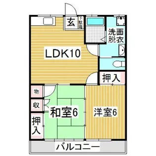 熊本県熊本市南区出仲間7【アパート】の間取り