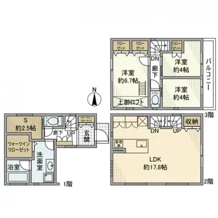 神奈川県川崎市中原区今井西町【一戸建】の間取り