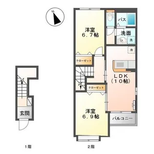 サニーポート エル【2階】の間取り