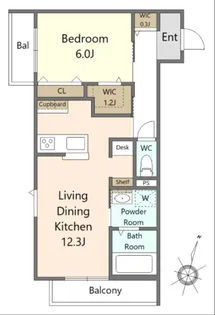 1LDKの間取り画像