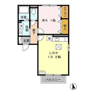 アスピラシオン B【1階】の間取り