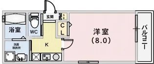 ワコーレヴィータ神戸春日野【2階】の間取り