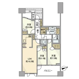 東京都目黒区中町2【マンション】の間取り
