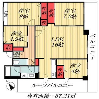 千葉県市川市南大野1【マンション】の間取り