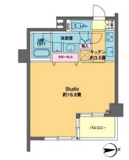 カスタリア高輪【5階】の間取り