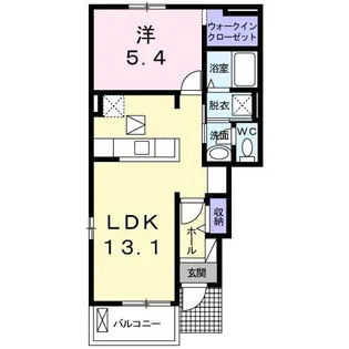 ラブリーK&MII【1階】の間取り