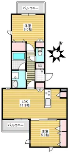 NOBEL中落合【3階】の間取り