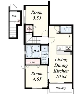 ボワールアビオン博多【2階】の間取り