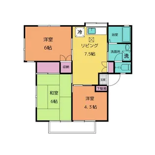 大胡田ハイツB【2階】の間取り